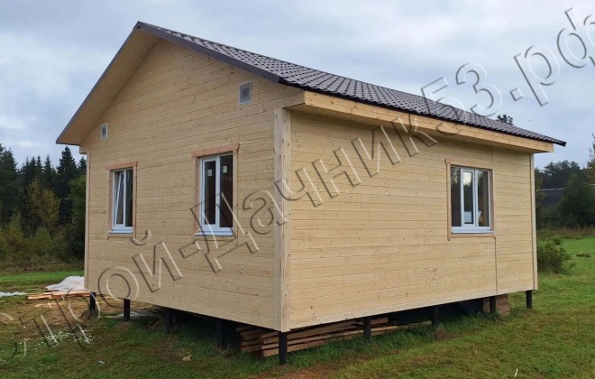 3 каркасный дом д–25, 7x6 м, 42 м², ленинградская область, тихвинский район, деревня ганьково (3)